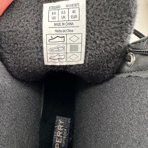 Sperry Black Quilted Duck Boots Women’s Size 9 Waterproof Winter Snow - Picture 5 of 11